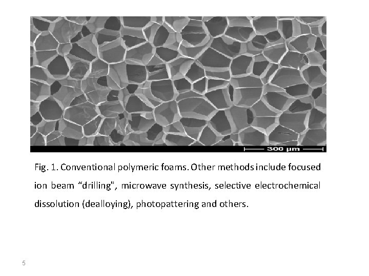 Fig. 1. Conventional polymeric foams. Other methods include focused ion beam “drilling", microwave synthesis,
