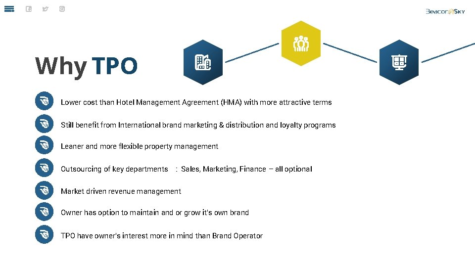 Why TPO Lower cost than Hotel Management Agreement (HMA) with more attractive terms Still