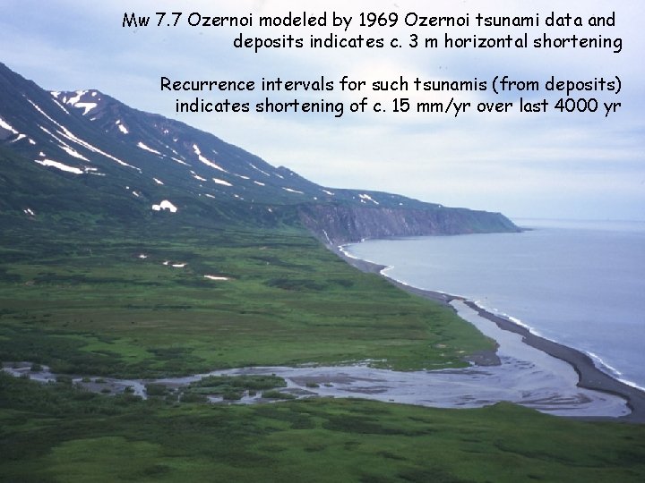 Mw 7. 7 Ozernoi modeled by 1969 Ozernoi tsunami data and deposits indicates c.