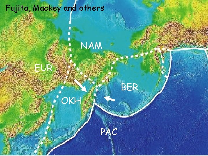 Fujita, Mackey and others LARGE Polar with plate boundaries NAM EUR BER OKH PAC