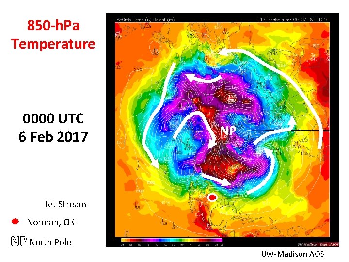 850 -h. Pa Temperature 0000 UTC 6 Feb 2017 NP Jet Stream Norman, OK