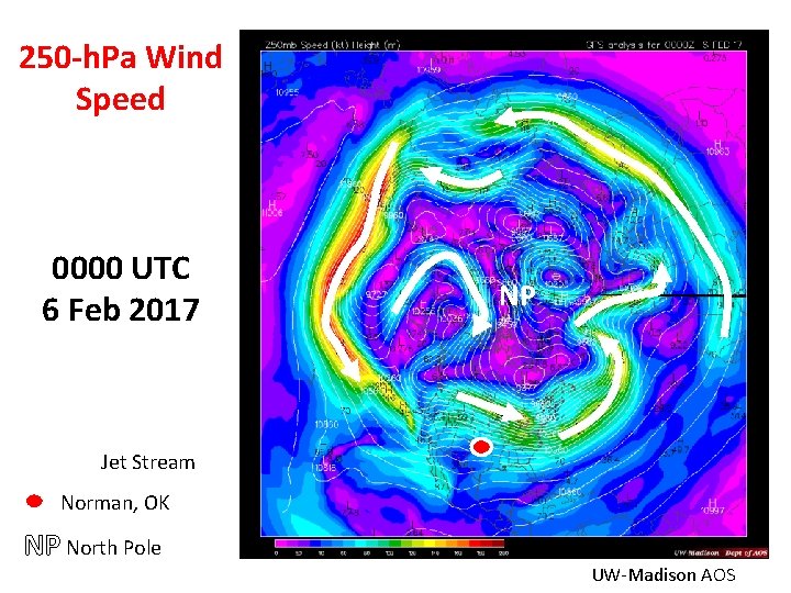 250 -h. Pa Wind Speed 0000 UTC 6 Feb 2017 NP Jet Stream Norman,