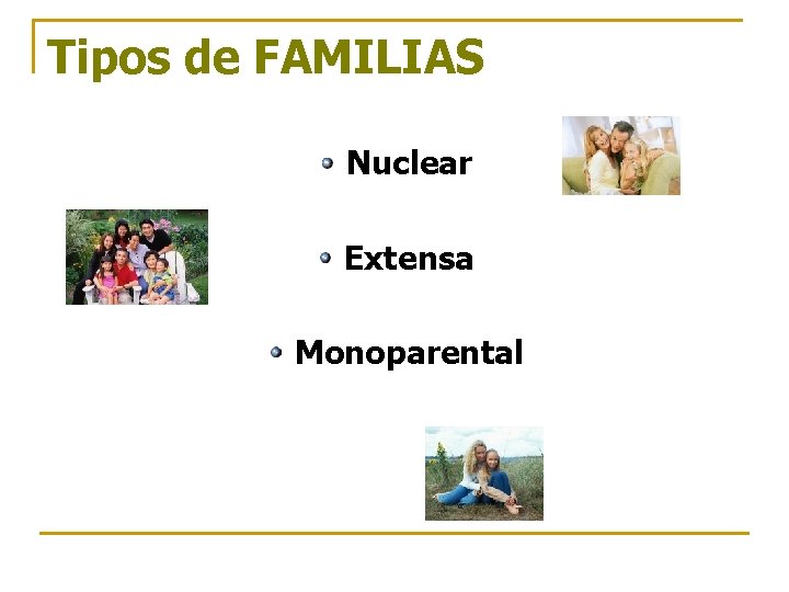 TIPOS DE FAMILIAS Y SUS DIFERENTES ROLES La