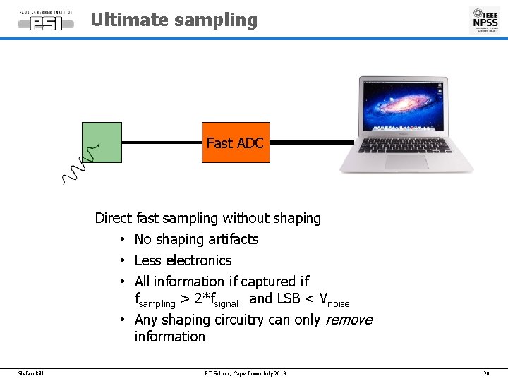 Ultimate sampling Fast ADC Direct fast sampling without shaping • No shaping artifacts •