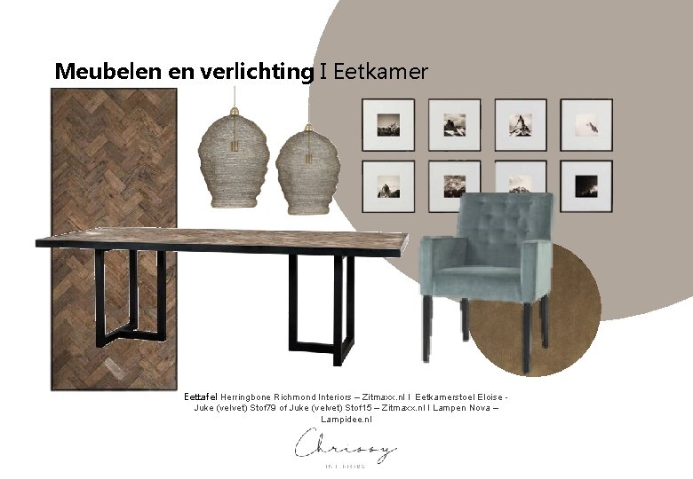 Meubelen en verlichting I Eetkamer Eettafel Herringbone Richmond Interiors – Zitmaxx. nl I Eetkamerstoel