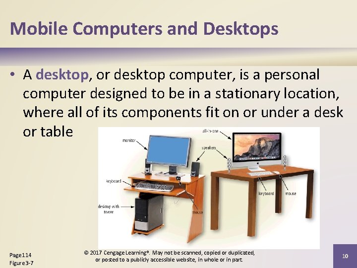 Mobile Computers and Desktops • A desktop, or desktop computer, is a personal computer Mobile Computers and Desktops • A desktop, or desktop computer, is a personal computer