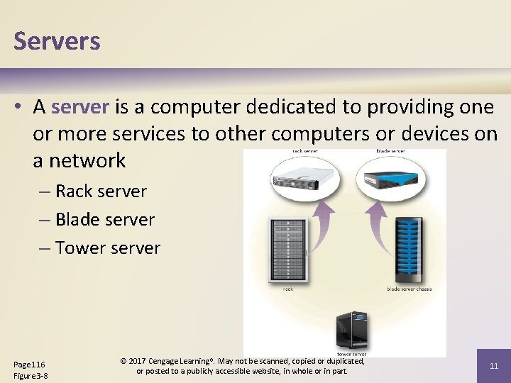 Servers • A server is a computer dedicated to providing one or more services Servers • A server is a computer dedicated to providing one or more services