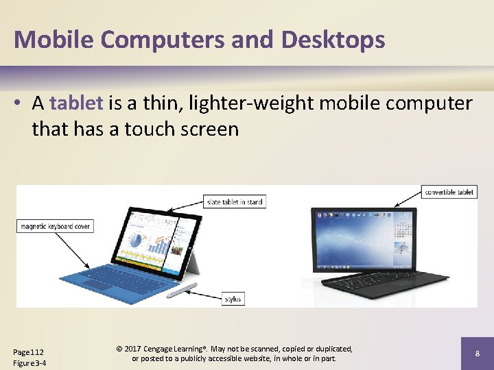 Mobile Computers and Desktops • A tablet is a thin, lighter-weight mobile computer that Mobile Computers and Desktops • A tablet is a thin, lighter-weight mobile computer that