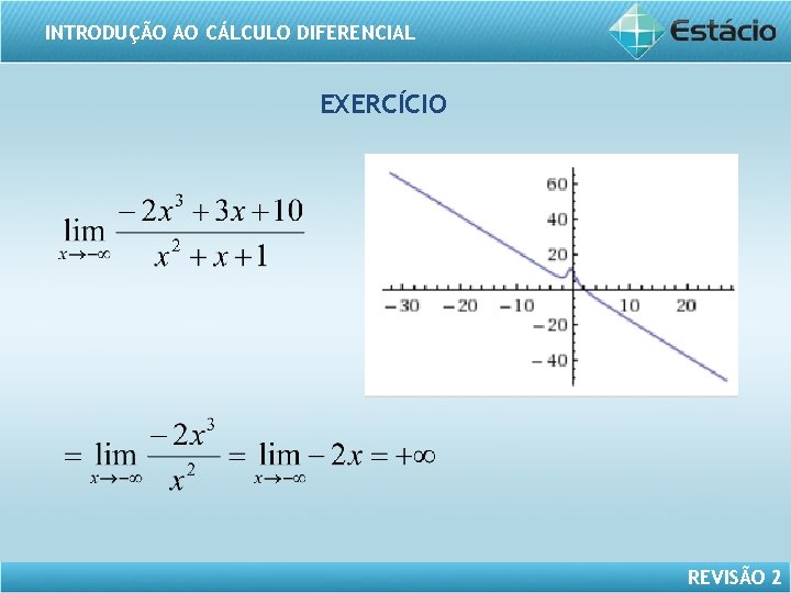 INTRODUÇÃO AO CÁLCULO DIFERENCIAL EXERCÍCIO REVISÃO 2 