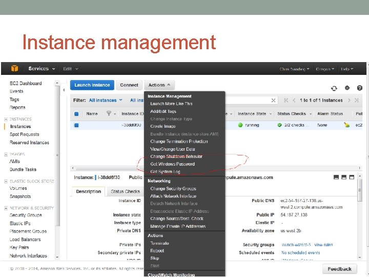 Instance management 