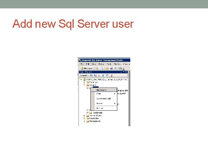 Add new Sql Server user 