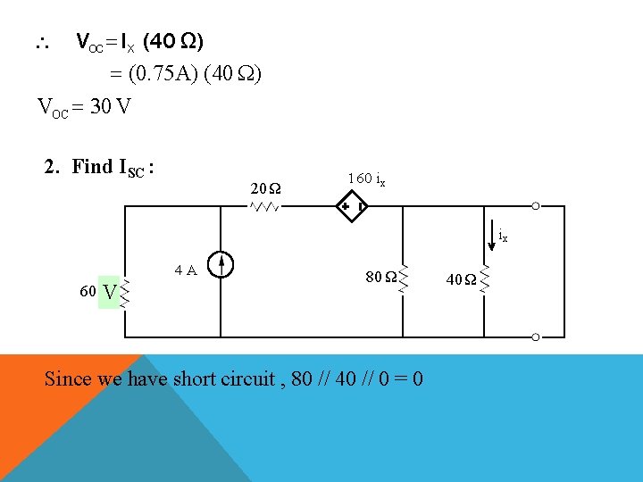 VOC I X (40 Ω) (0. 75 A) (40 Ω) VOC 30 V VOC I X (40 Ω) (0. 75 A) (40 Ω) VOC 30 V