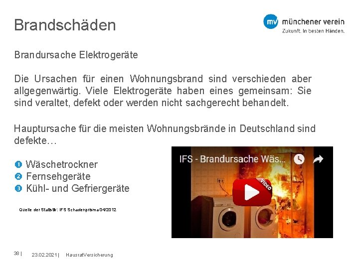 Brandschäden Brandursache Elektrogeräte Die Ursachen für einen Wohnungsbrand sind verschieden aber allgegenwärtig. Viele Elektrogeräte