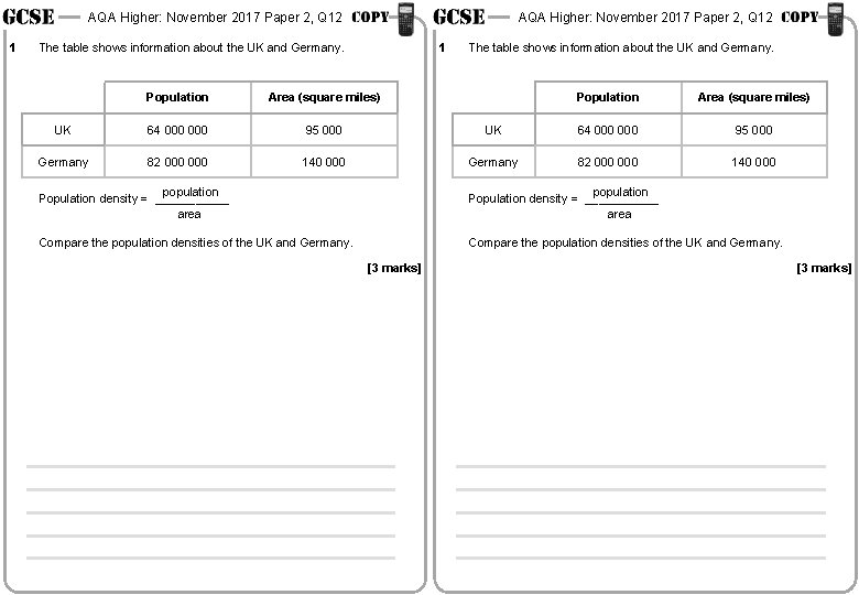 AQA Higher: November 2017 Paper 2, Q 12 1 AQA Higher: November 2017 Paper AQA Higher: November 2017 Paper 2, Q 12 1 AQA Higher: November 2017 Paper