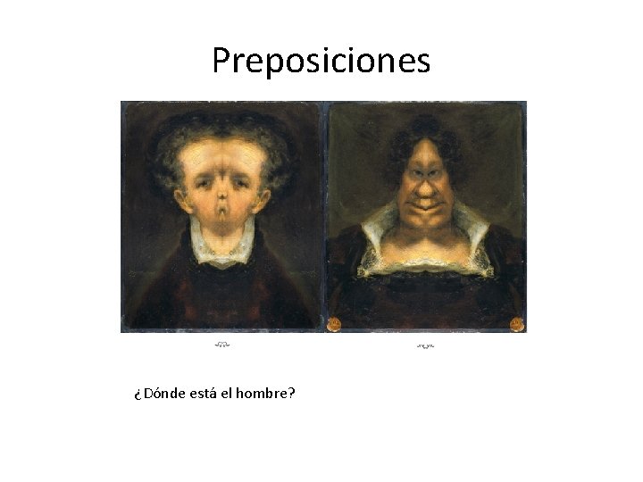 Preposiciones la mujer ¿Dónde está el hombre? 