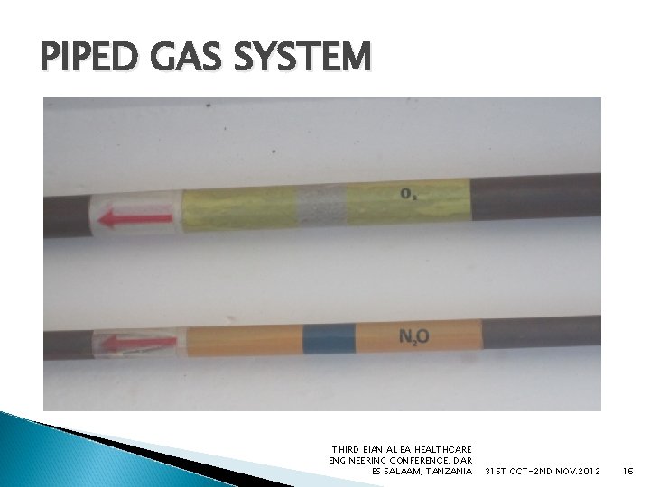 PIPED GAS SYSTEM THIRD BIANIAL EA HEALTHCARE ENGINEERING CONFERENCE, DAR ES SALAAM, TANZANIA 31