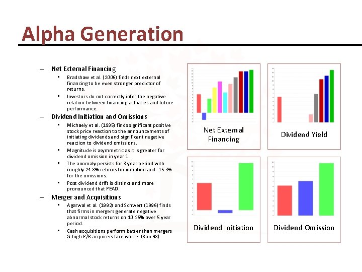 Alpha Generation – Net External Financing • • Bradshaw et al. (2006) finds next