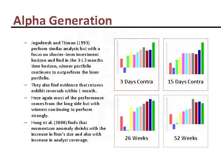 Alpha Generation – Jegadeesh and Titman (1993) perform similar analysis but with a focus