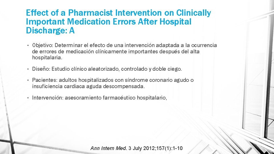 Effect of a Pharmacist Intervention on Clinically Important Medication Errors After Hospital Discharge: A