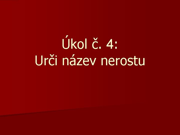 Úkol č. 4: Urči název nerostu 
