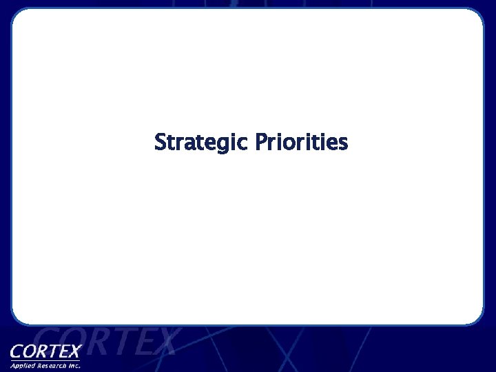 Strategic Priorities 