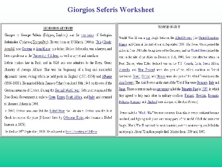 Giorgios Seferis Worksheet 