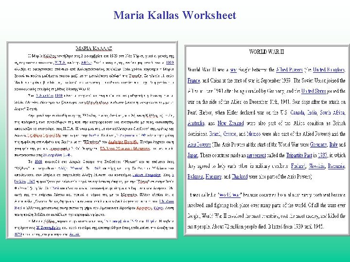 Maria Kallas Worksheet 