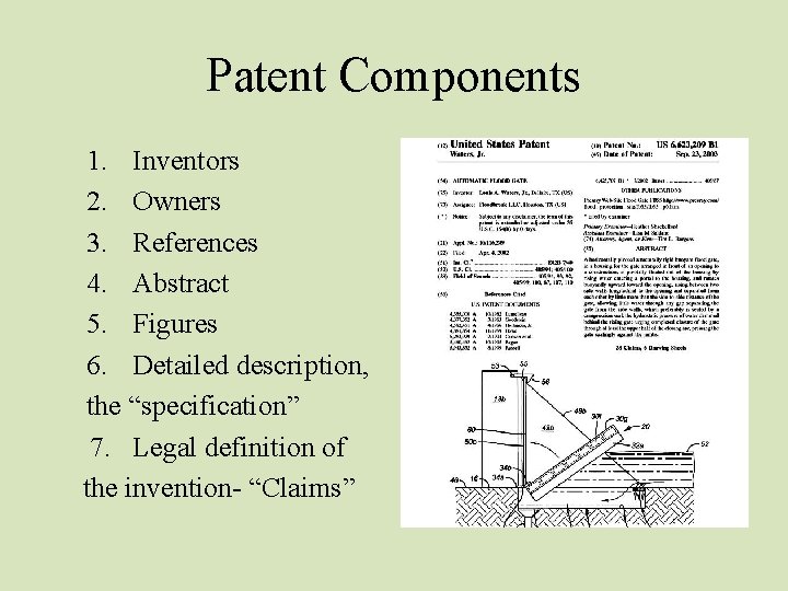 Patent Components 1. Inventors 2. Owners 3. References 4. Abstract 5. Figures 6. Detailed