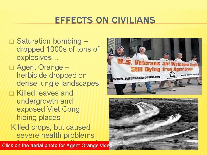 EFFECTS ON CIVILIANS Saturation bombing – dropped 1000 s of tons of explosives… �
