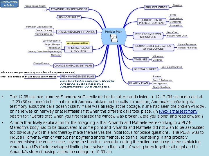 Click to return to Index 3. Analysis and Evaluation of the Alibis and Behaviour