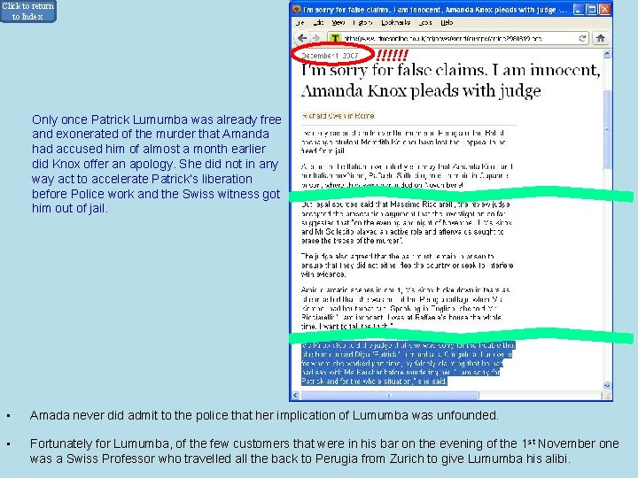 Click to return to Index • 5. Analysis of Police Questioning, Technicalities, and Amanda’s