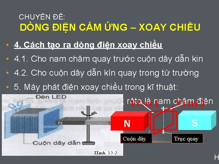 CHUYÊN ĐỀ: DÒNG ĐIỆN CẢM ỨNG – XOAY CHIỀU • 4. Cách tạo ra