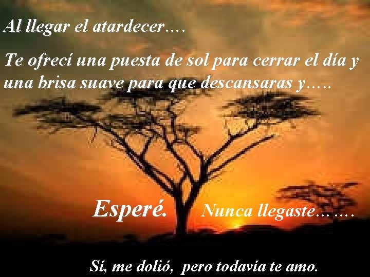 Al llegar el atardecer…. Te ofrecí una puesta de sol para cerrar el día Al llegar el atardecer…. Te ofrecí una puesta de sol para cerrar el día