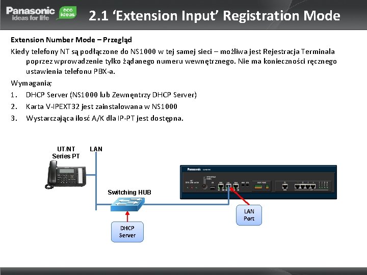 2. 1 ‘Extension Input’ Registration Mode Extension Number Mode – Przegląd Kiedy telefony NT