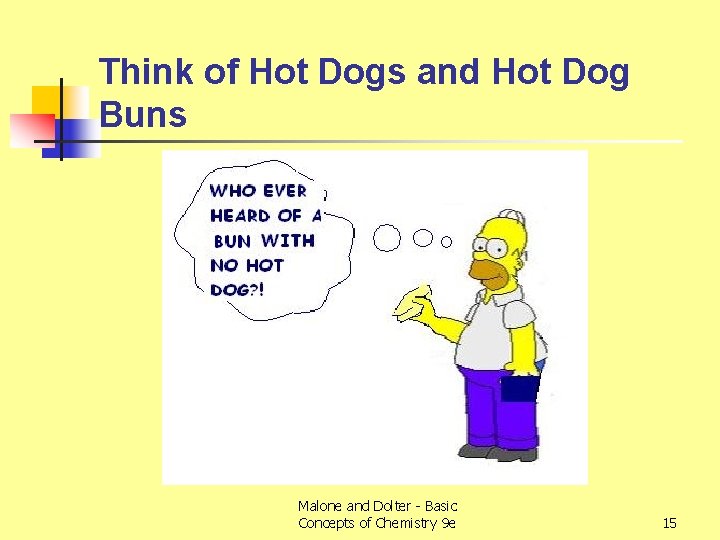 Think of Hot Dogs and Hot Dog Buns Malone and Dolter - Basic Concepts