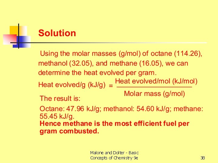 Malone and Dolter - Basic Concepts of Chemistry 9 e 38 