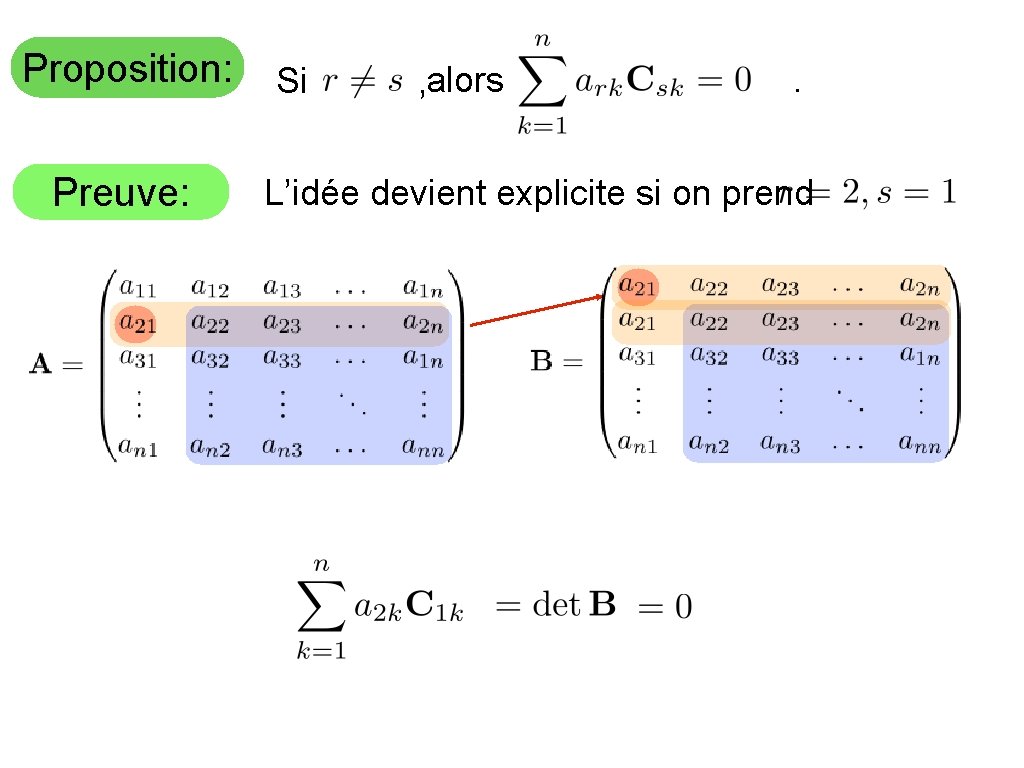 Proposition: Preuve: Si , alors . L’idée devient explicite si on prend 