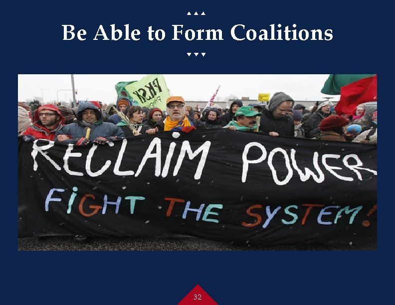 Be Able to Form Coalitions 32 