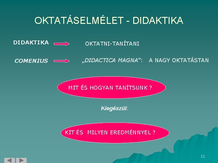 OKTATÁSELMÉLET - DIDAKTIKA OKTATNI-TANÍTANI COMENIUS „DIDACTICA MAGNA”: A NAGY OKTATÁSTAN MIT ÉS HOGYAN TANÍTSUNK