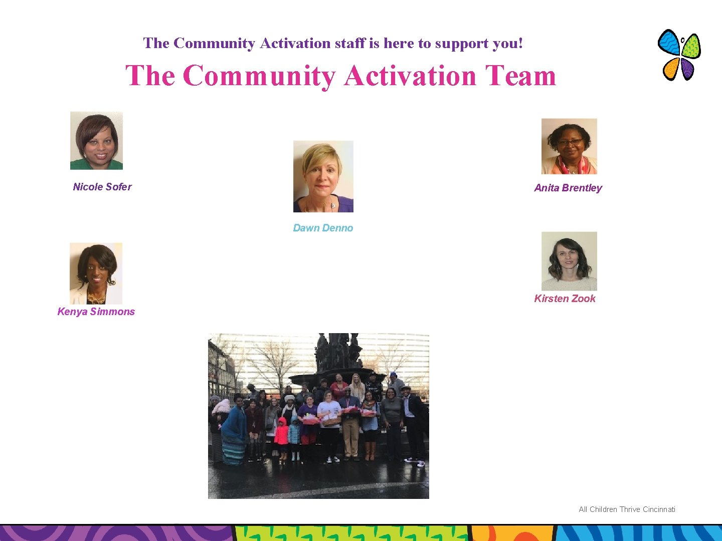 The Community Activation staff is here to support you! The Community Activation Team Nicole