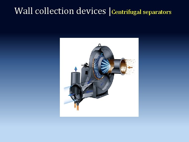 Wall collection devices |Centrifugal separators 