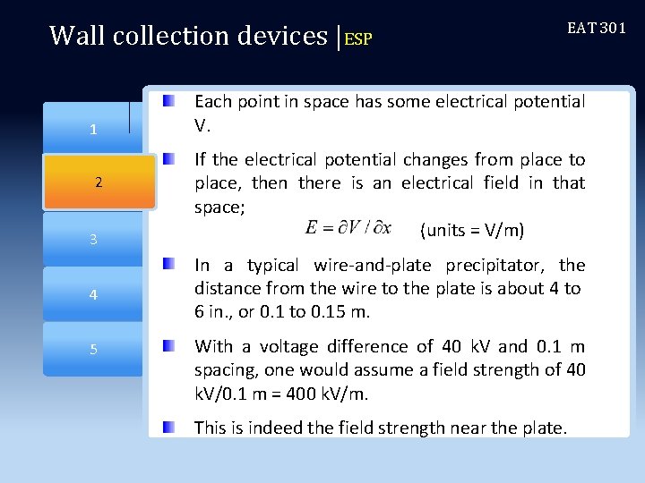 Wall collection devices |ESP 2 1 2 3 4 5 EAT 301 Each point