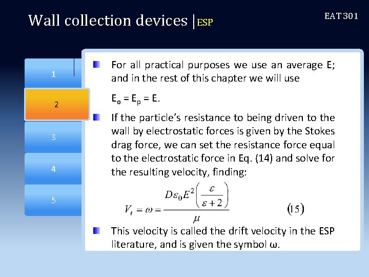 Wall collection devices |ESP 2 1 2 3 4 EAT 301 For all practical