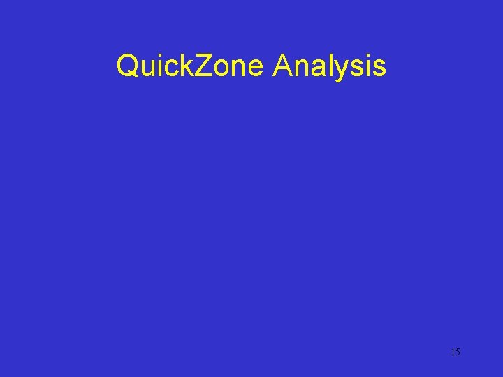 Quick. Zone Analysis 15 