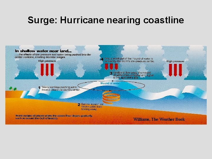 Surge: Hurricane nearing coastline Williams, The Weather Book 