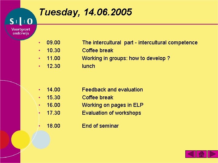 Tuesday, 14. 06. 2005 • • 09. 00 10. 30 11. 00 12. 30