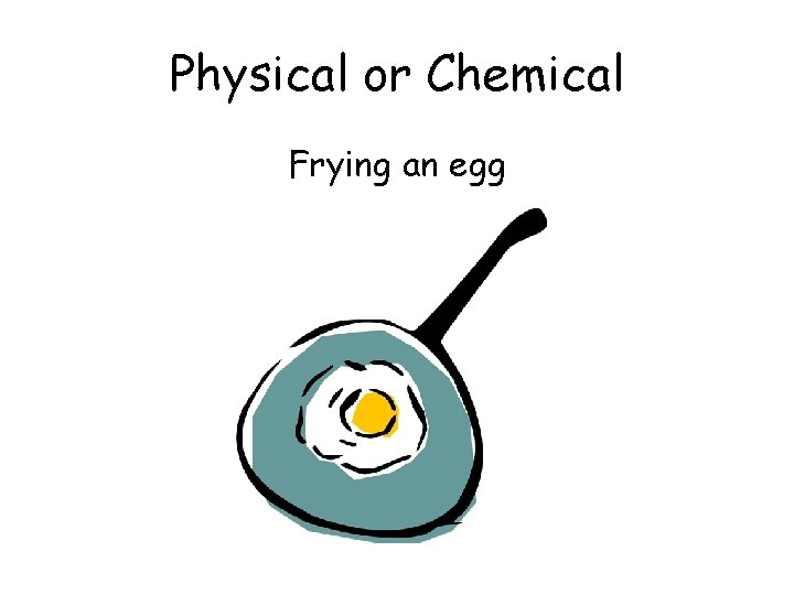 Physical or Chemical Frying an egg 