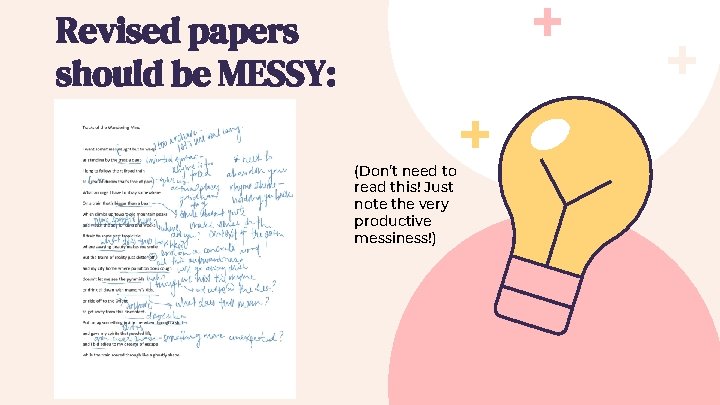 Revised papers should be MESSY: (Don’t need to read this! Just note the very