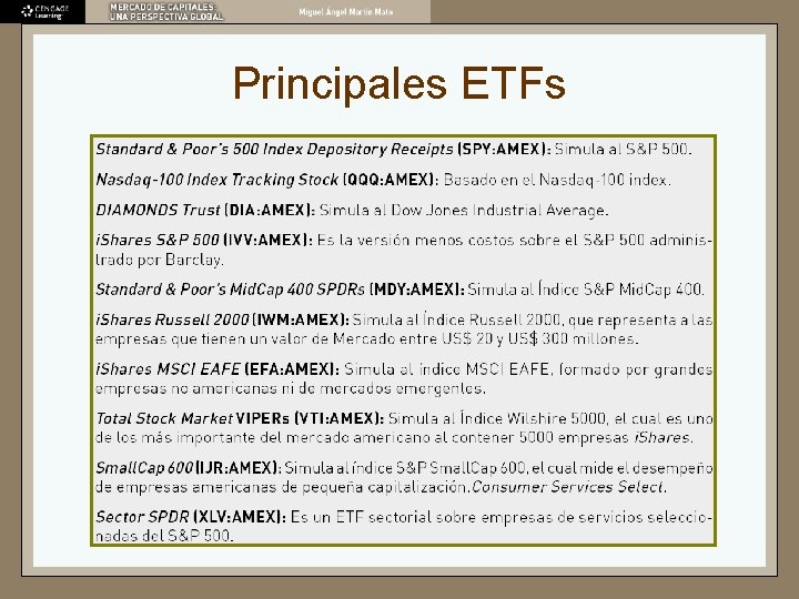 Principales ETFs 