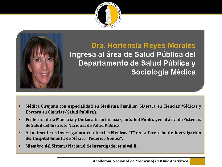 Dra. Hortensia Reyes Morales Ingresa al área de Salud Pública del Departamento de Salud